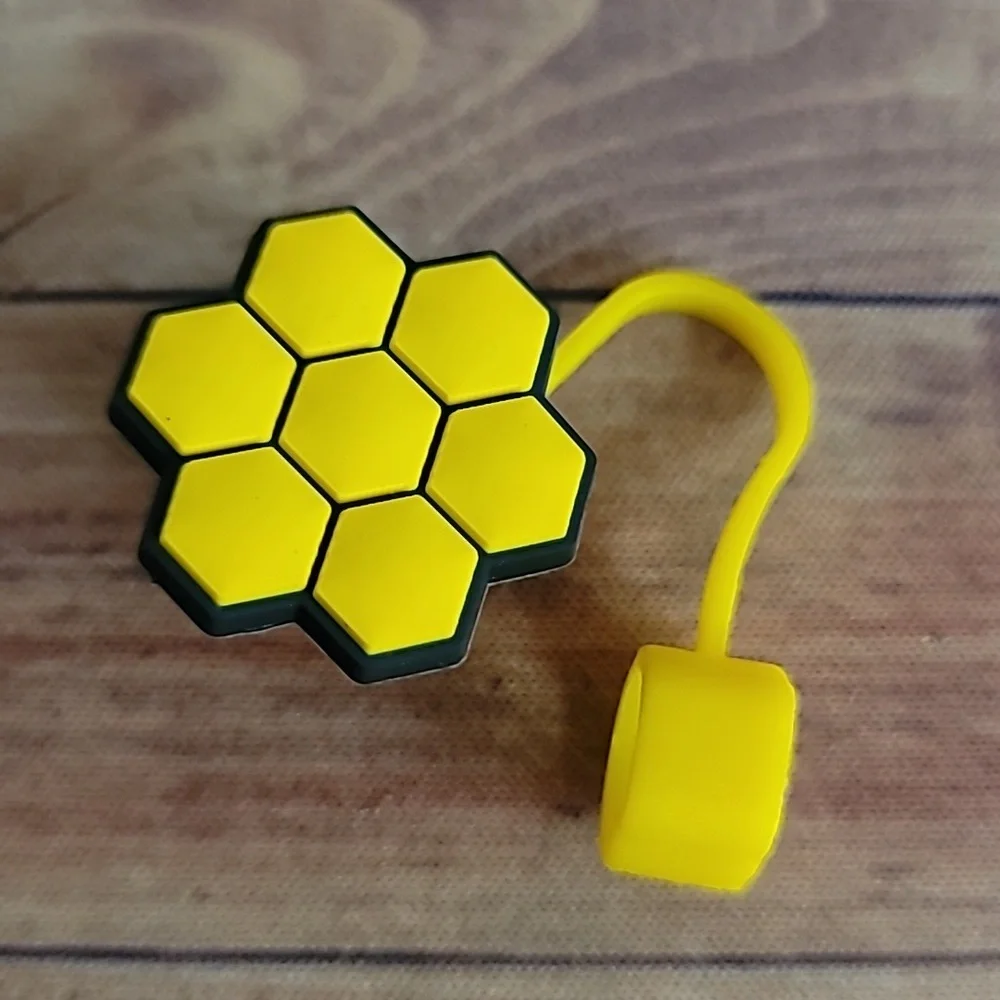 Honeycomb Straw Topper Silicone 10mm / 0.4 in Cap Accessory
